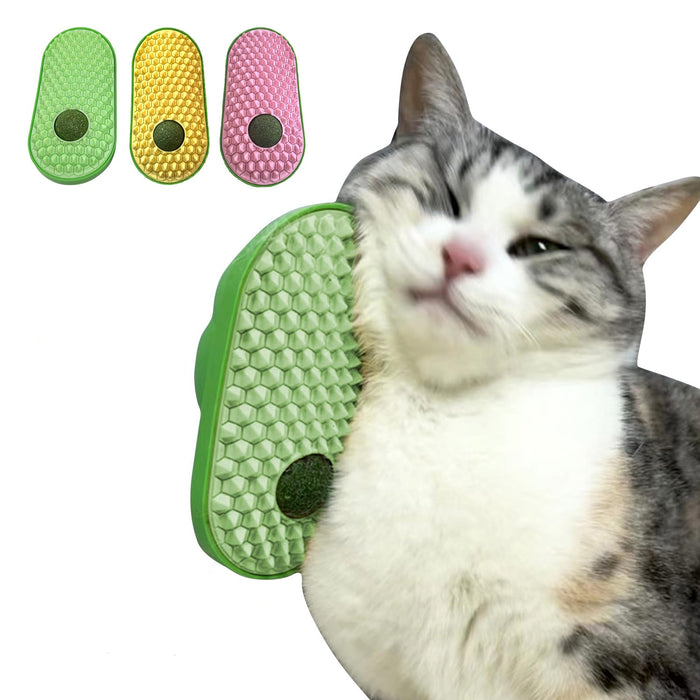 Catnip Wall Ball with Self-Grooming Brush – Cat Toy & Scratcher